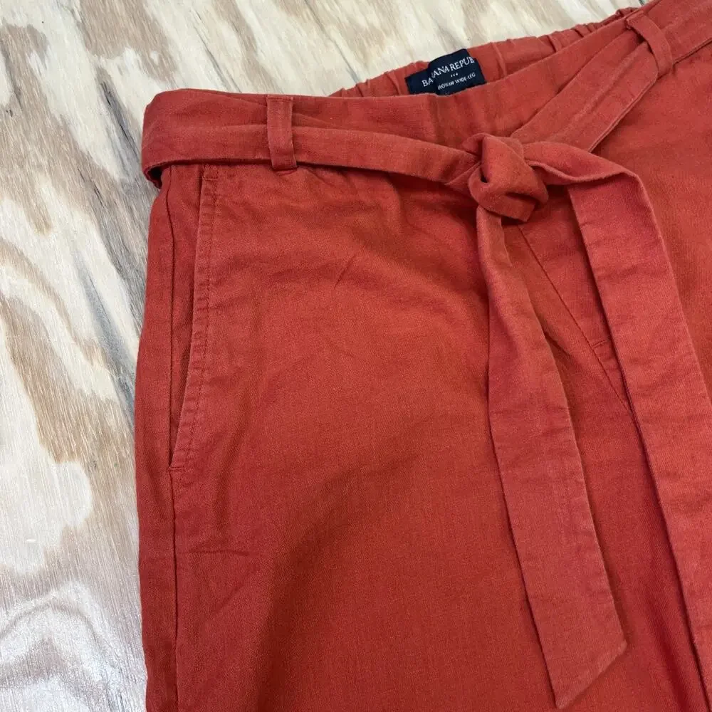 Banana Republic Rowan Wide Leg Crop Pants Linen Blend Womens 2 Boho Preppy